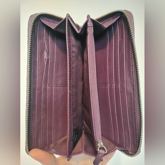 Purple Coach Shoulder Crossbody Bag With Matching Wallet - Picture 9 of 9